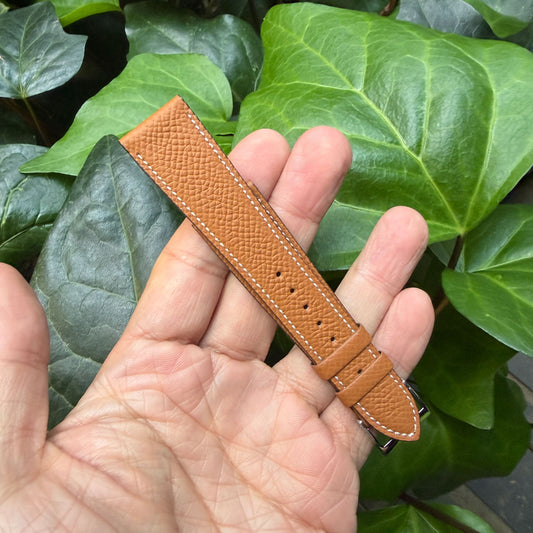 HAAS Derby French Embossed calf STRAP (Gold Brown)