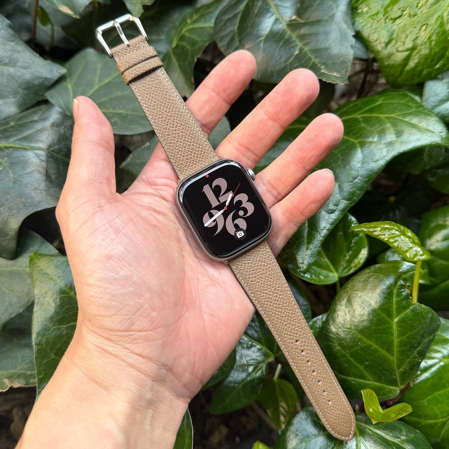 <tc>HAAS Derby French Embossed calf STRAP for Apple Watch (ETOUPE)</tc>