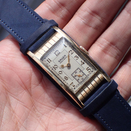 TEMPESTI TEXAS Bends Leather Strap (Navy)
