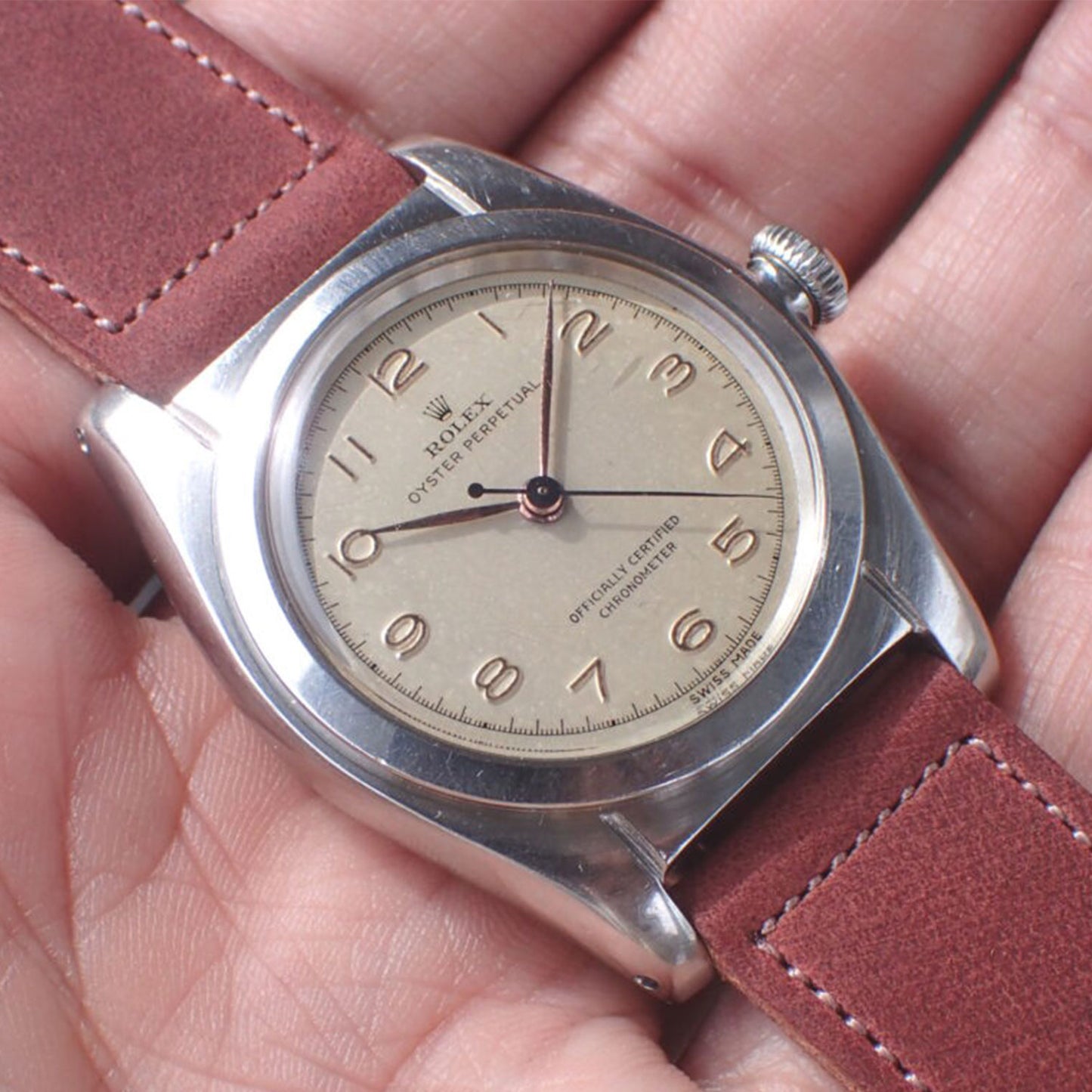 TEMPESTI TEXAS Bends Leather Strap (Red Brown)