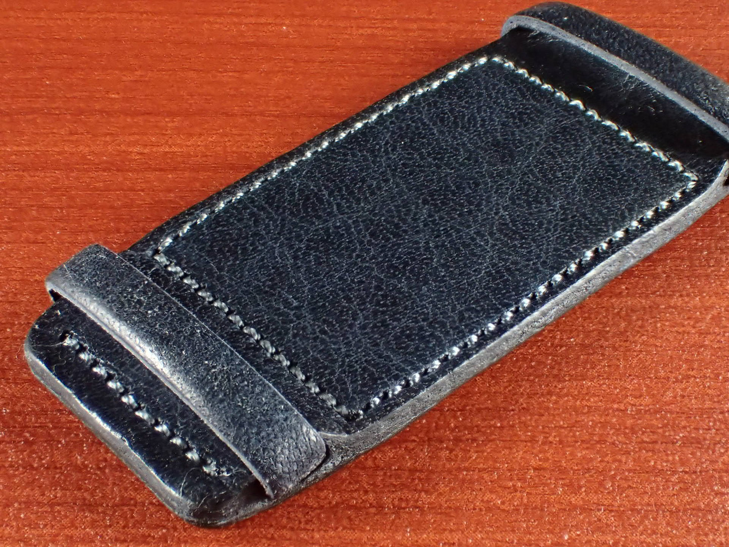 <tc>Leather Pad JAPANESE COWHIDE LEATHER for Rectangular Watch (Navy)</tc>